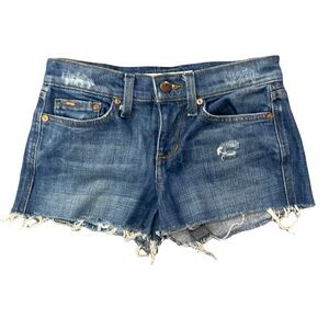 Joe’s Jeans The Rocker Distressed Denim Cut Off  Blue Jean Shorts 24